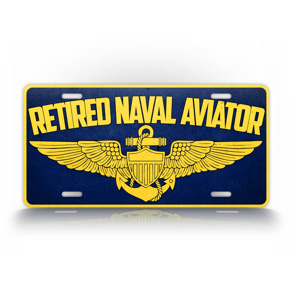Retired Navy Pilot US Navy Veteran License Plate 