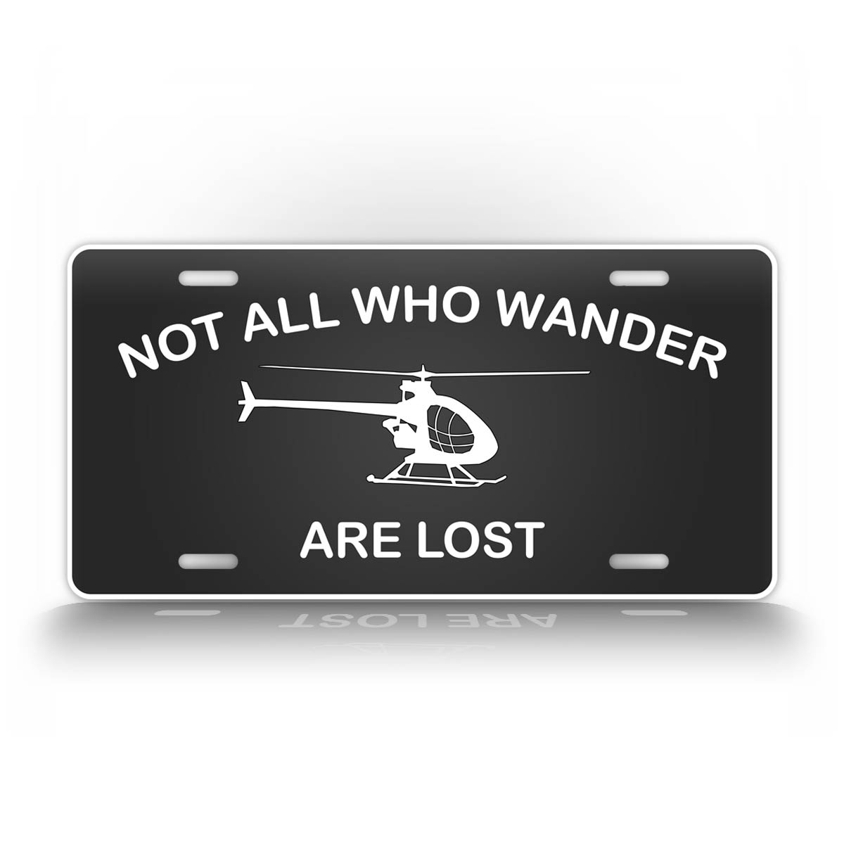 Not All Who Wonder Are Lost Ultralight Helicopter Pilot License Plate