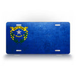Nevada State Flag Weathered Metal License Plate