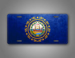 Weathered Metal New Hampshire State Flag Auto Tag