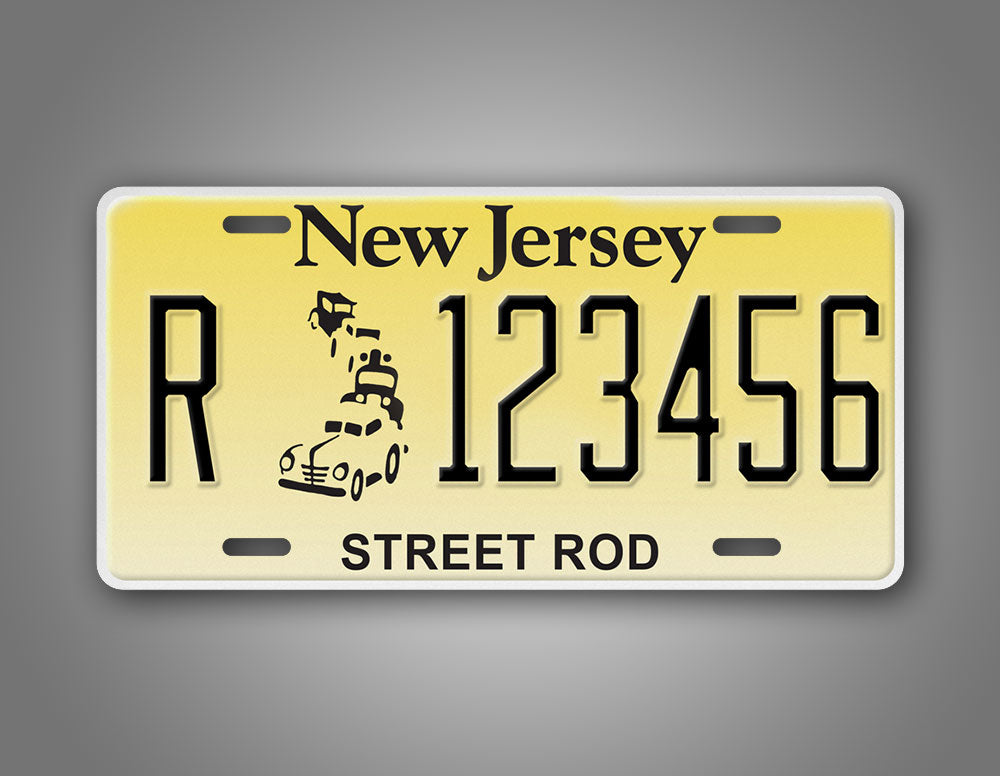 Personalized Text New Jersey Hot Rod License Plate 