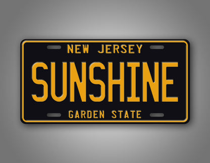 New Jersey SUNSHINE State License Plate