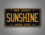 New Jersey SUNSHINE State License Plate