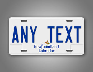 Any Text Personalized Newfoundland And Labrador Auto Tag 