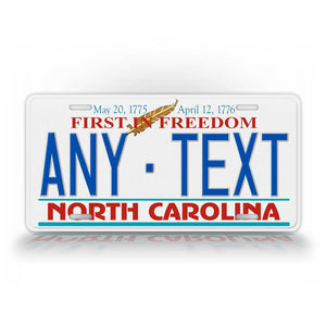 Personalized North Carolina First In Freedom License Plate 