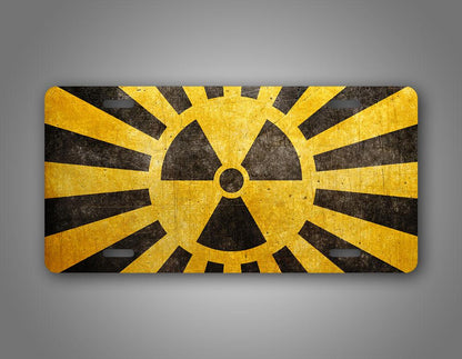 Nuclear Symbol Yellow Auto Tag 