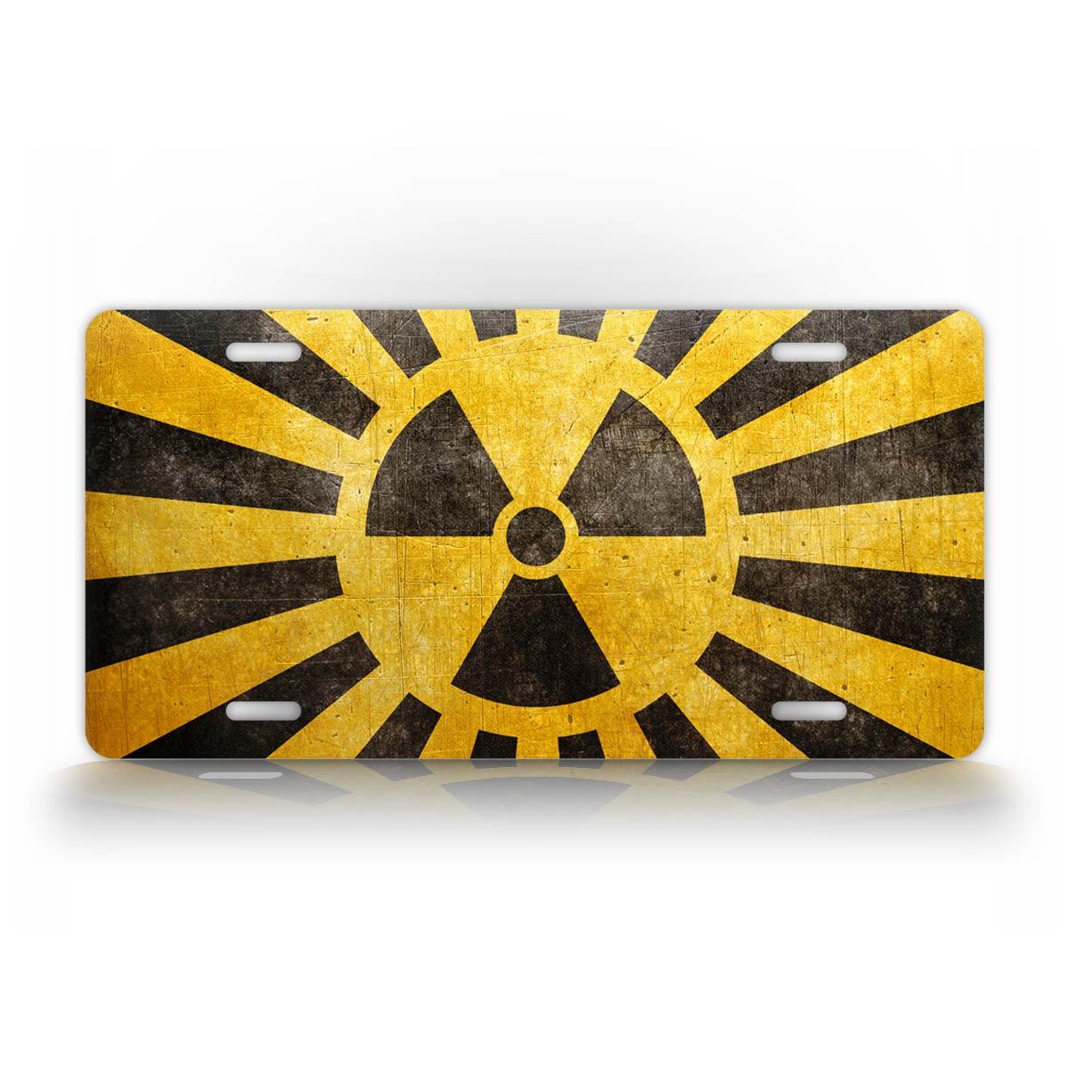 Nuclear Symbol Yellow License Plate 