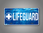 Cross Lifeguard Ocean Water Photo License Plate 