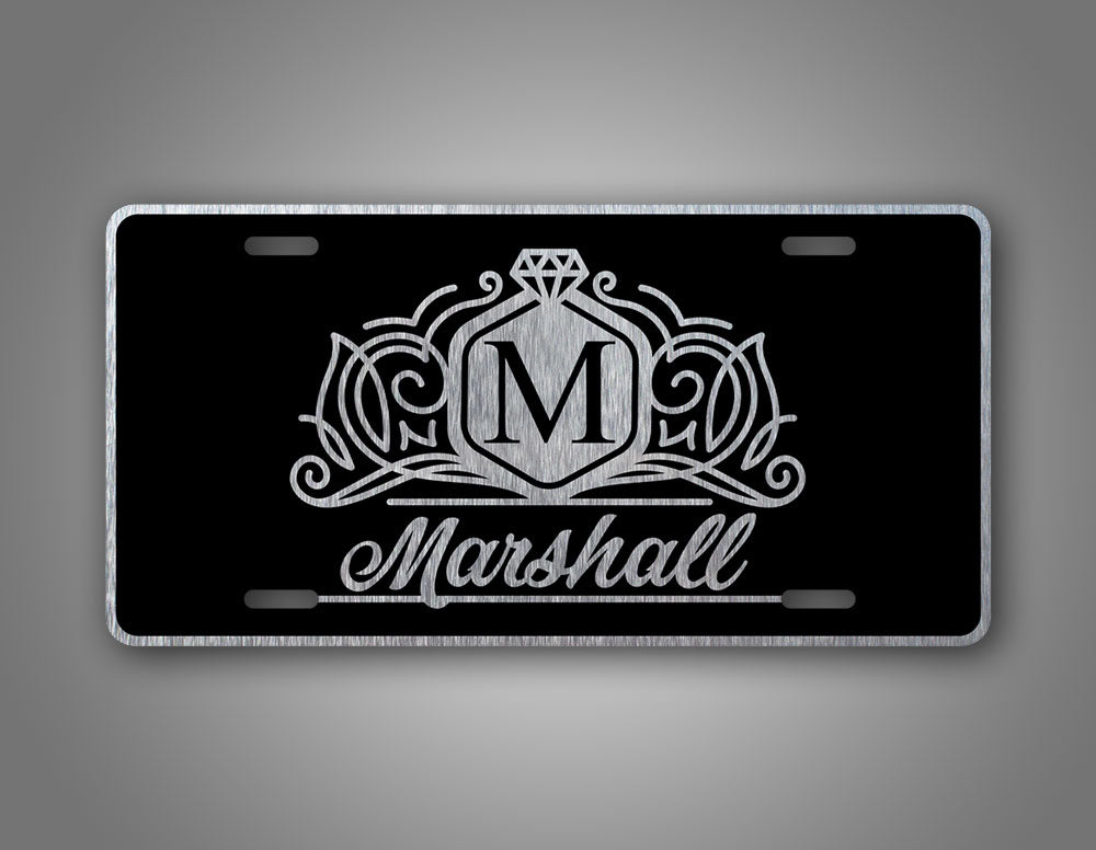Personalized Silver Elegant Monogram Auto Tag  