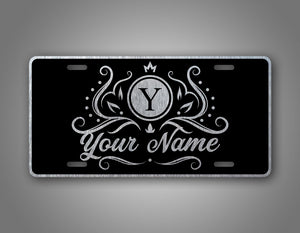 Custom Any Name Silver Monogram License Plate 