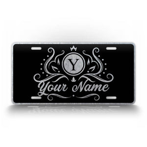 Silver Classy Personalized Monogram License Plate  