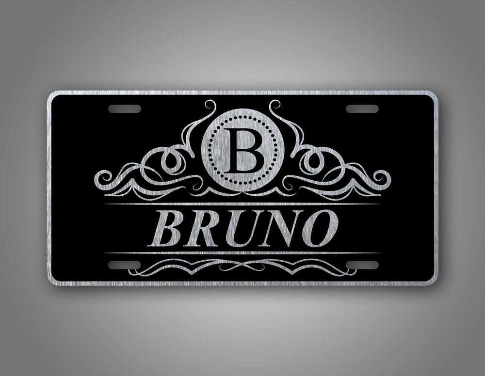 Silver Any Text Elegant Classy Monogram Auto Tag