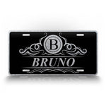 Silver Any Name Classy Monogrammed Auto Tag 