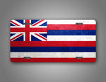 Weathered Metal Hawaii State Flag Auto Tag