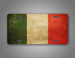 Rustic Italian Flag With Grunge Layer license Plate 