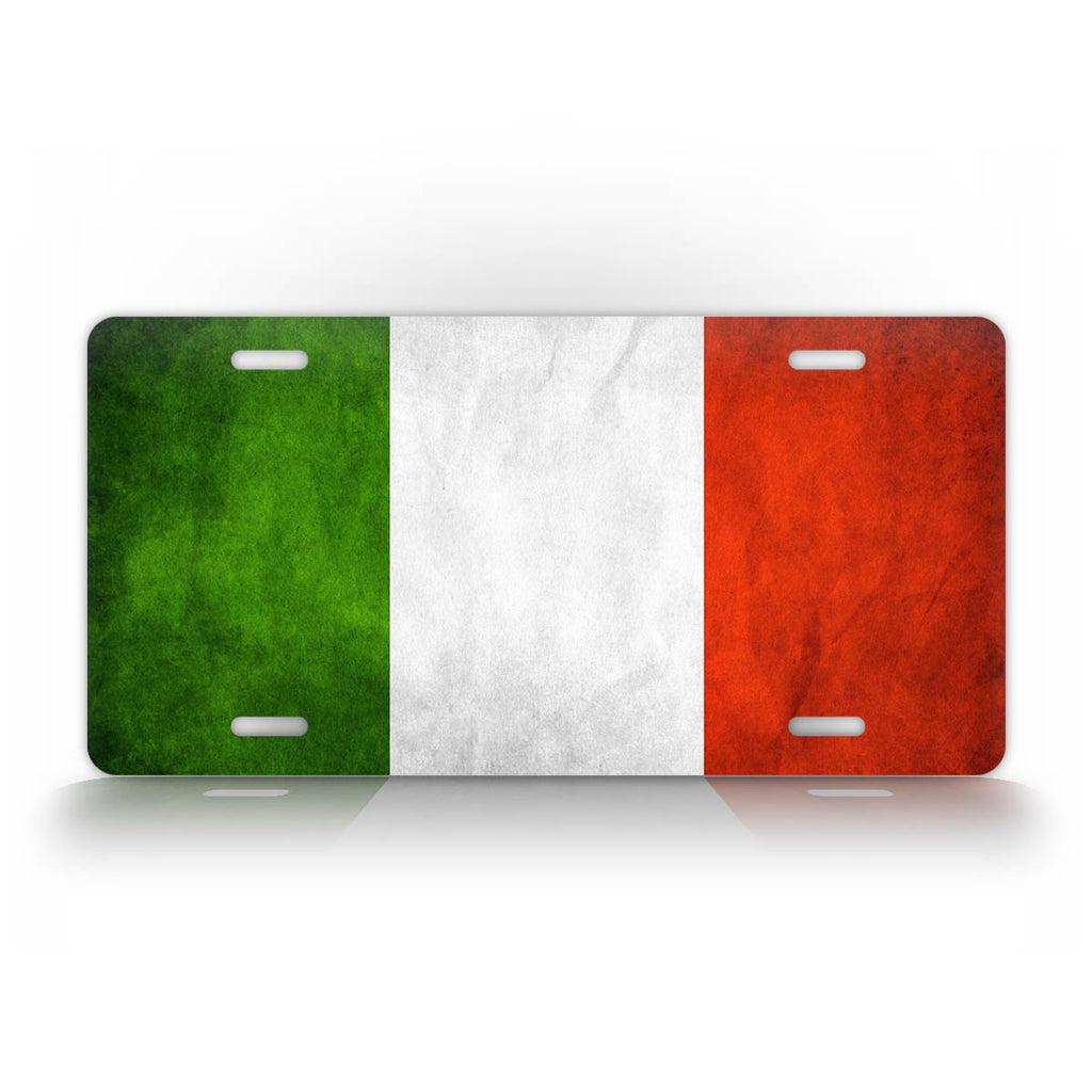 Official Flag Of Italy Gunge Effect License Plate 