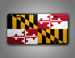 Weathered Metal Maryland State Flag Auto Tag