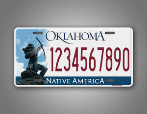 Any Text Custom Oklahoma native America State License Plate 