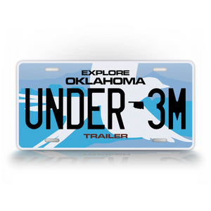 Oklahoma Under 3M Trailer License Plate