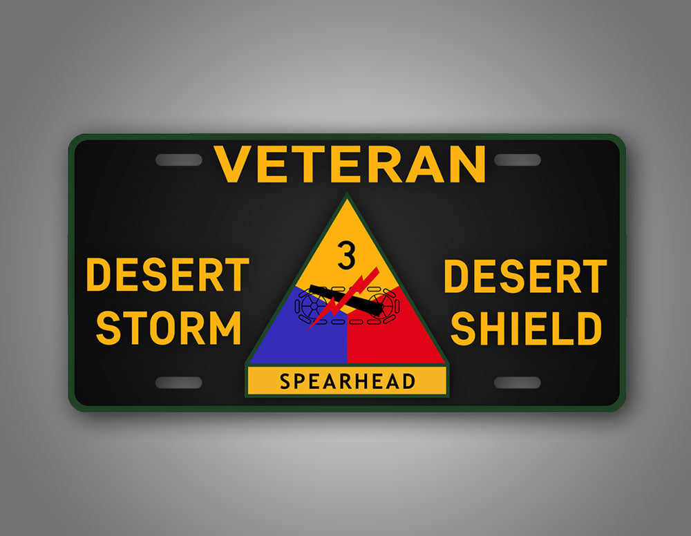 3rd Armored Division Veteran Operation Desert Storm And Shield License Plate Gulf War Auto Tag 