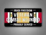 Iraqi Freedom Veteran Auto Tag With Iraq Campaign Medal In The Center 