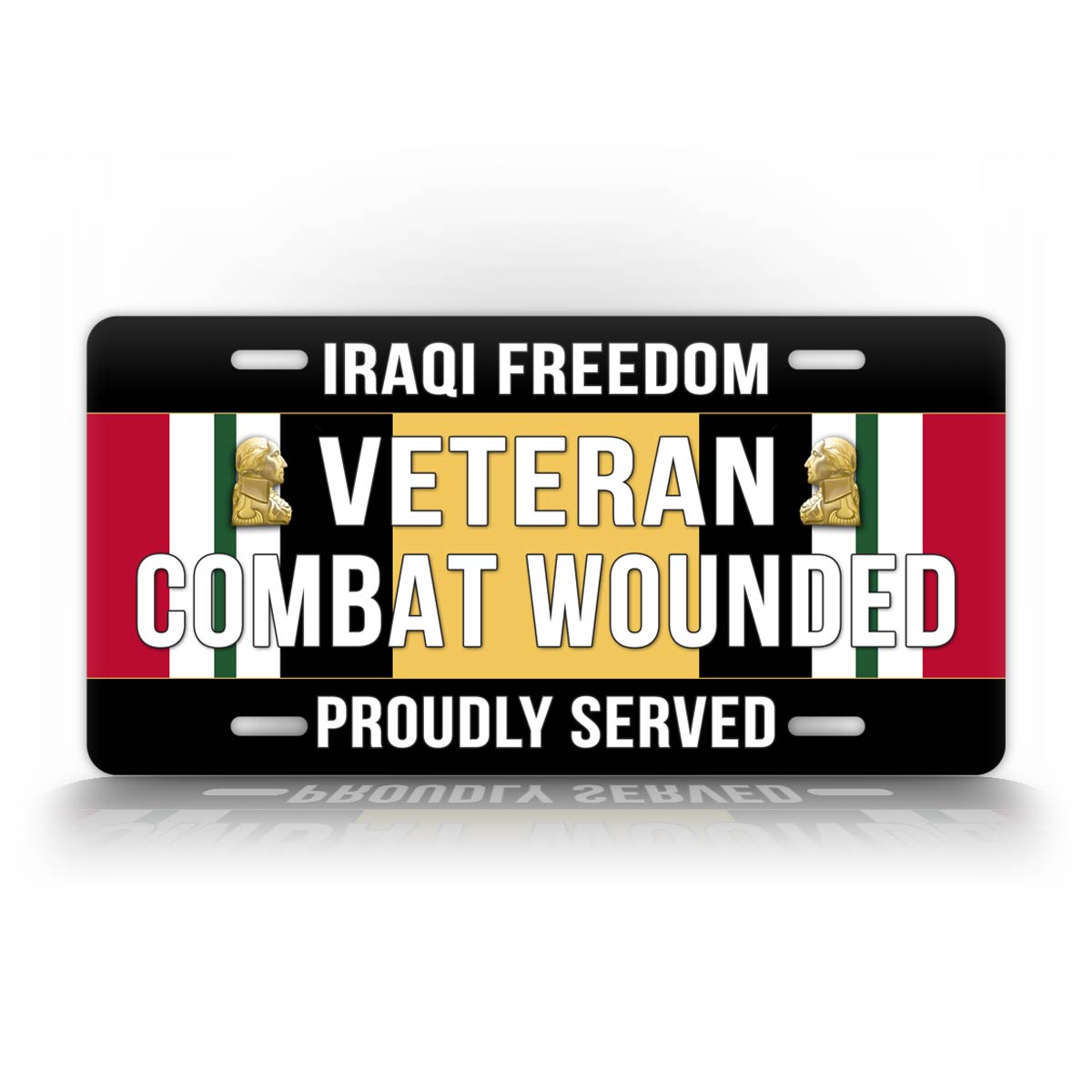 Iraq Campaign Medal Combat Wounded Veteran License Plate 