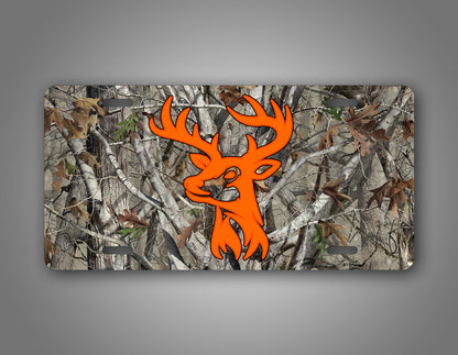 Deer Head Buck Silhouette License Plate