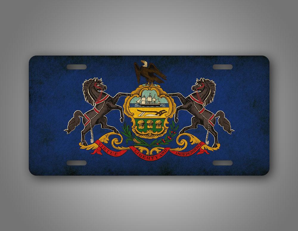 Americana Pennsylavina State Flag License Plate 