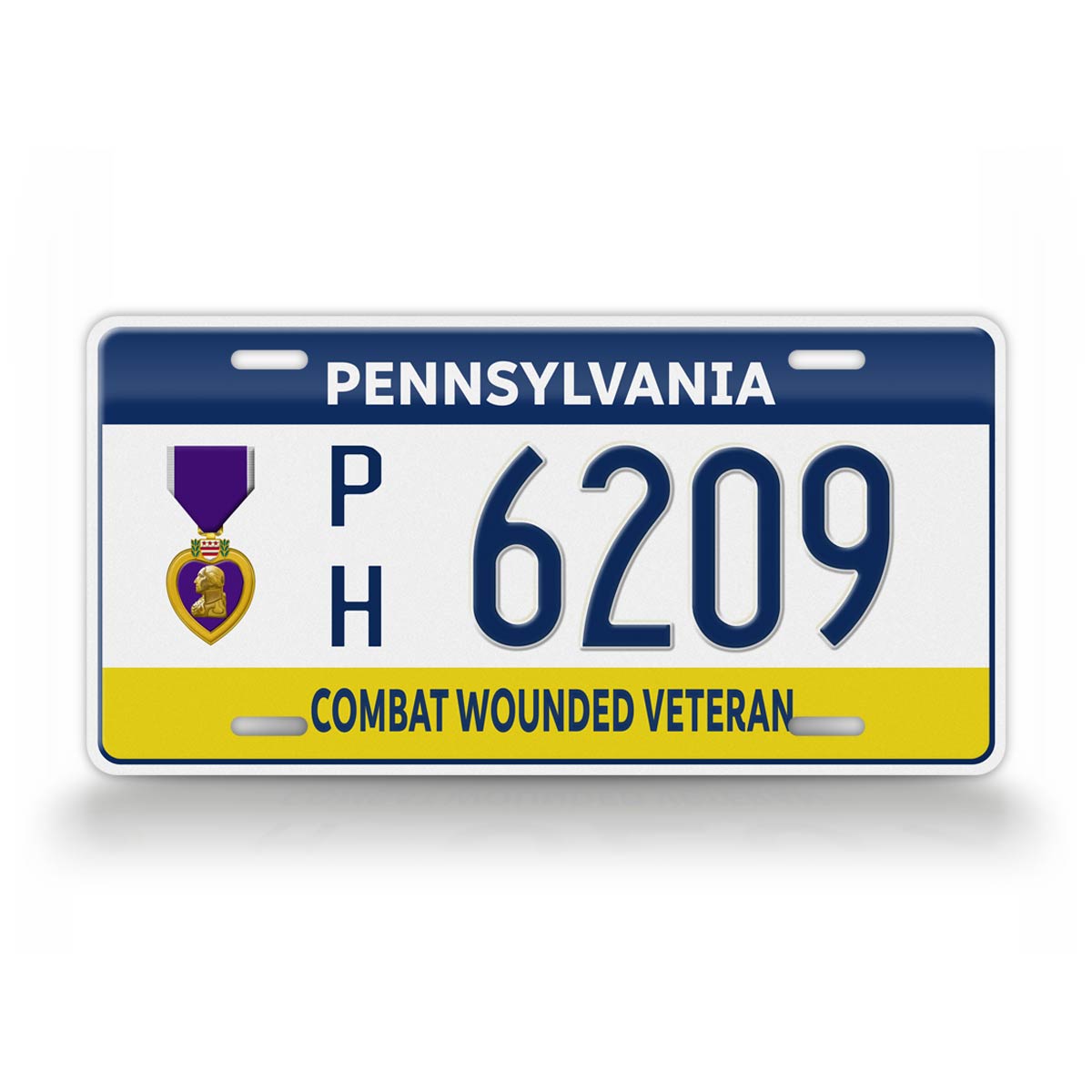 Personalized Pennsylvania Purple Heart Recipient Custom License Plate