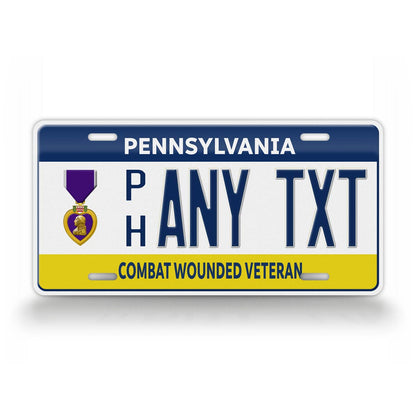 Personalized Pennsylvania Purple Heart Recipient License Plate