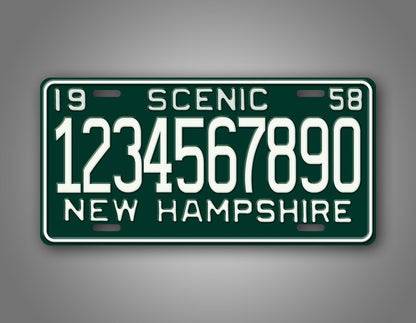 Personalized 1958 New Hampshire State Custom License Plate