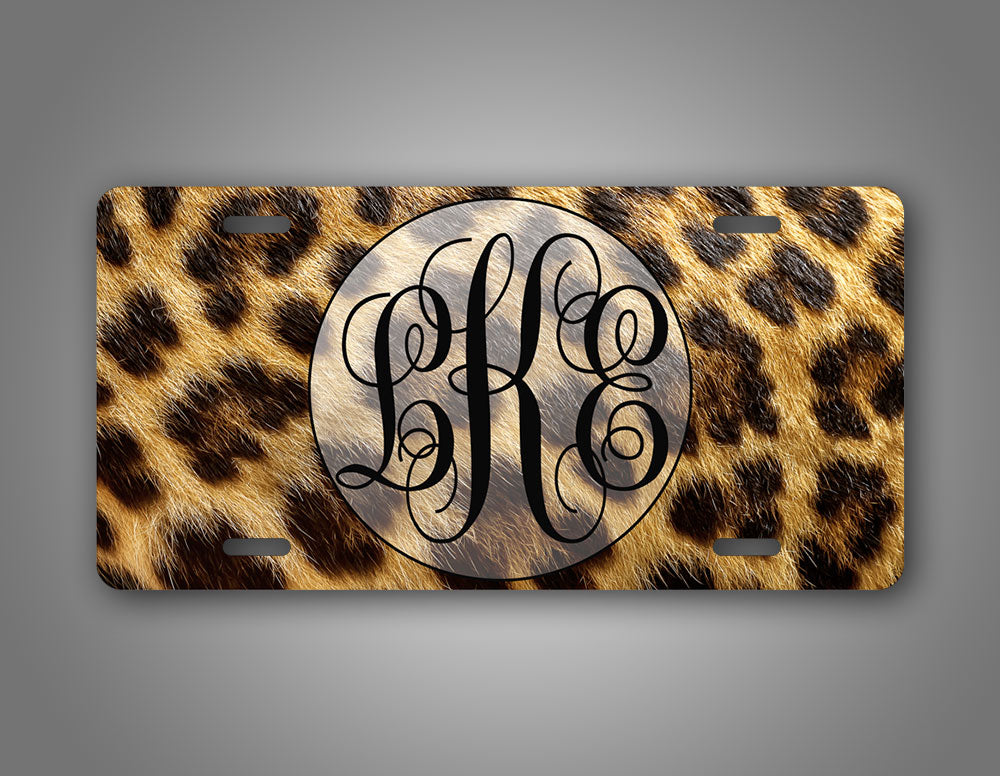 High Definition Leopard Fur Personalized Monogram License Plate