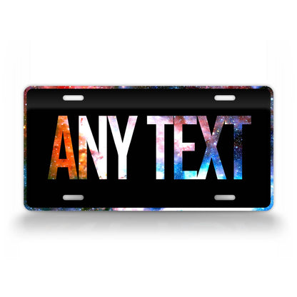 Custom Text Night Sky Galaxy License Plate 