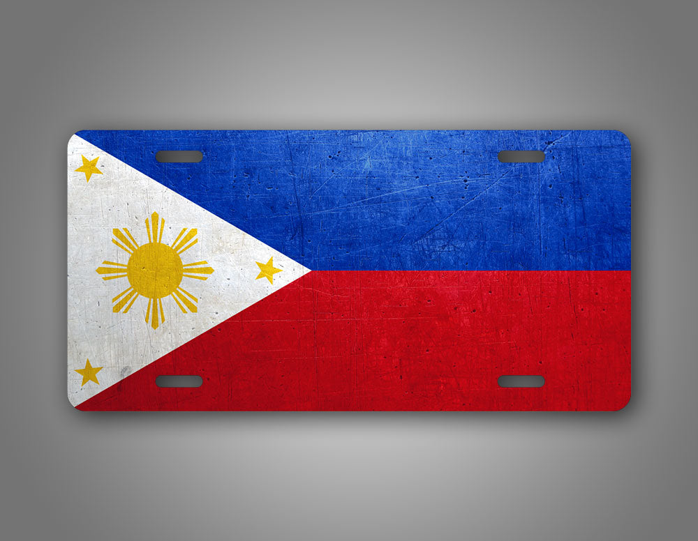 Flag Of The Philippines Weathered Metal License Plate