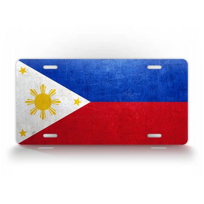 Flag Of The Philippines Weathered Metal License Plate