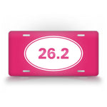 pink 26.2 marathon runner auto tag