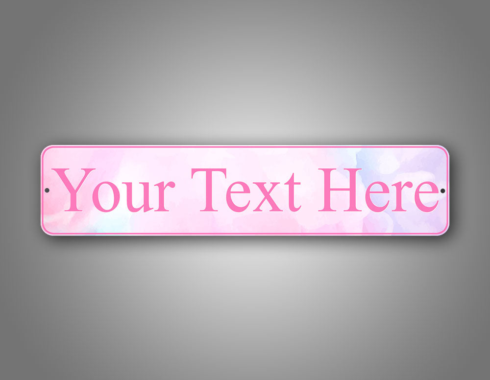 Pink Available. Sign Personalized Pink Watercolor Street Sign – SignsAndTagsOnline
