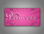 Pink Princess Crown Auto Tag 