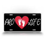 Pro Life Baby Heart And Feet License Plate 