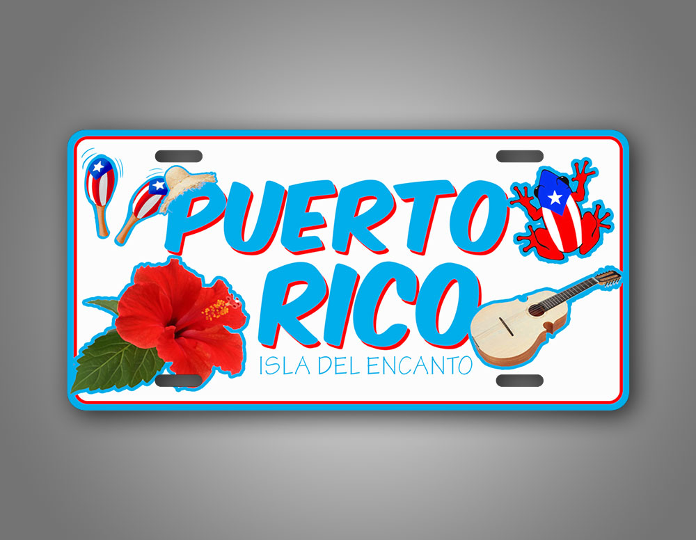 Puerto Rico Colorful Novelty License Plate 