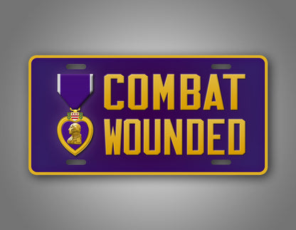 Combat Wounded Veteran Purple Heart Auto Tag