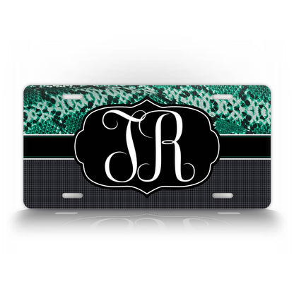 Custom Python Snakeskin Monogram License Plate Tag 