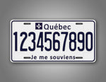 Personalized Quebec License Plate With The Motto Je me souviens