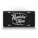Antique Stlye License Plate Ramblin Man Auto Tag 