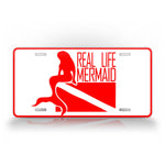 Real Life Mermaid Female Diving Flag License Plate