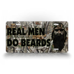 Real Men Do Beards Redneck Camo License Plate