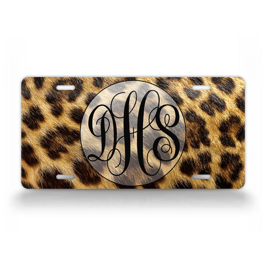 High Definition Leopard Fur Personalized Monogram License Plate