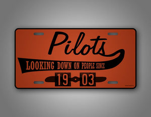 Maroon Aviator License Plate Pilots Looking Down On People Funny Auto Tag Plate 