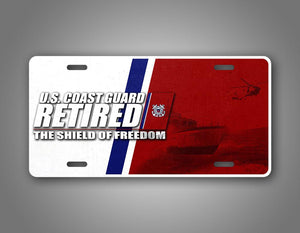 Retired US Coast Guard Veteran License Plate Auto Tag