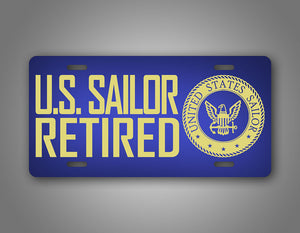 US navy Veteran Retired Sailor Auto Tag Plate 